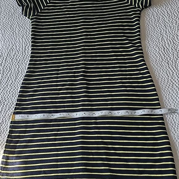 STS Sail To Sable Crew Neck Mini‎ Dress Short Sleeve Navy and Lime Stripped XS - Picture 6 of 7